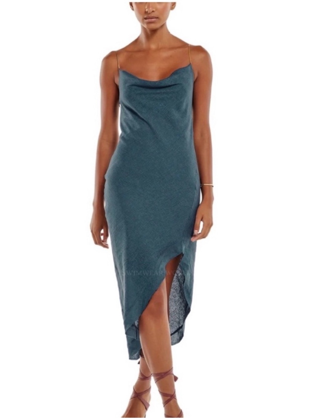 Vix Teal High Low Dress